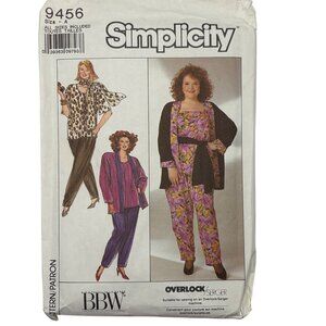 Simplicity BBW Womens Plus Size 46 Pattern 9456 Overlock/Serger Sewing Pattern F